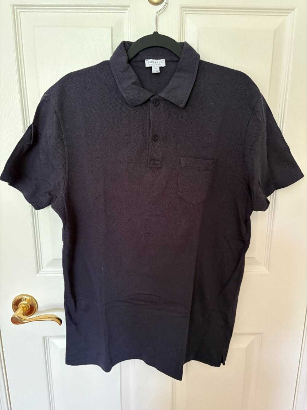 Sunspel Riviera Men's Navy Polo Shirt